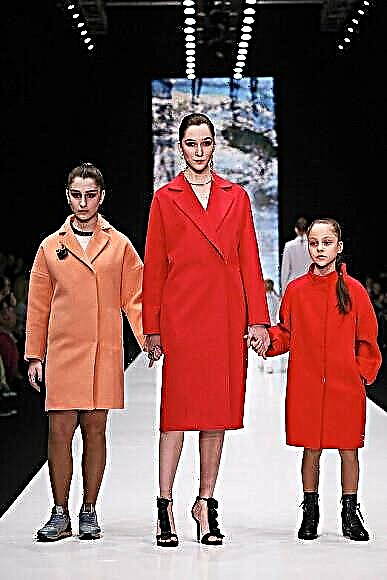 Koleksi Oksana Fedorova di Moscow Fashion Week menghadirkan ibu dan anak seorang presenter TV