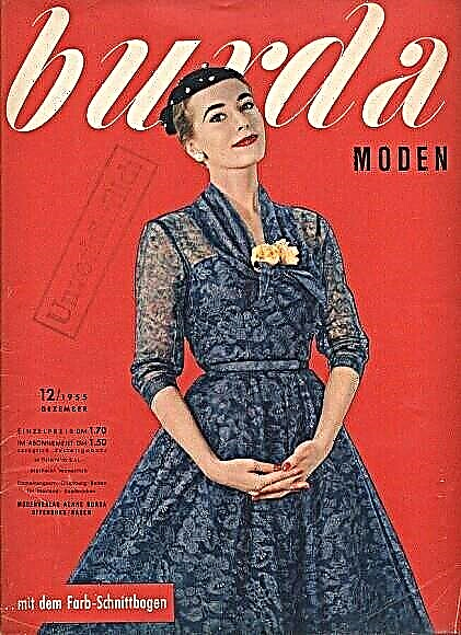 Corak bulan: pakaian retro dari Burda 12/1955 (+ majalah di dalamnya!)